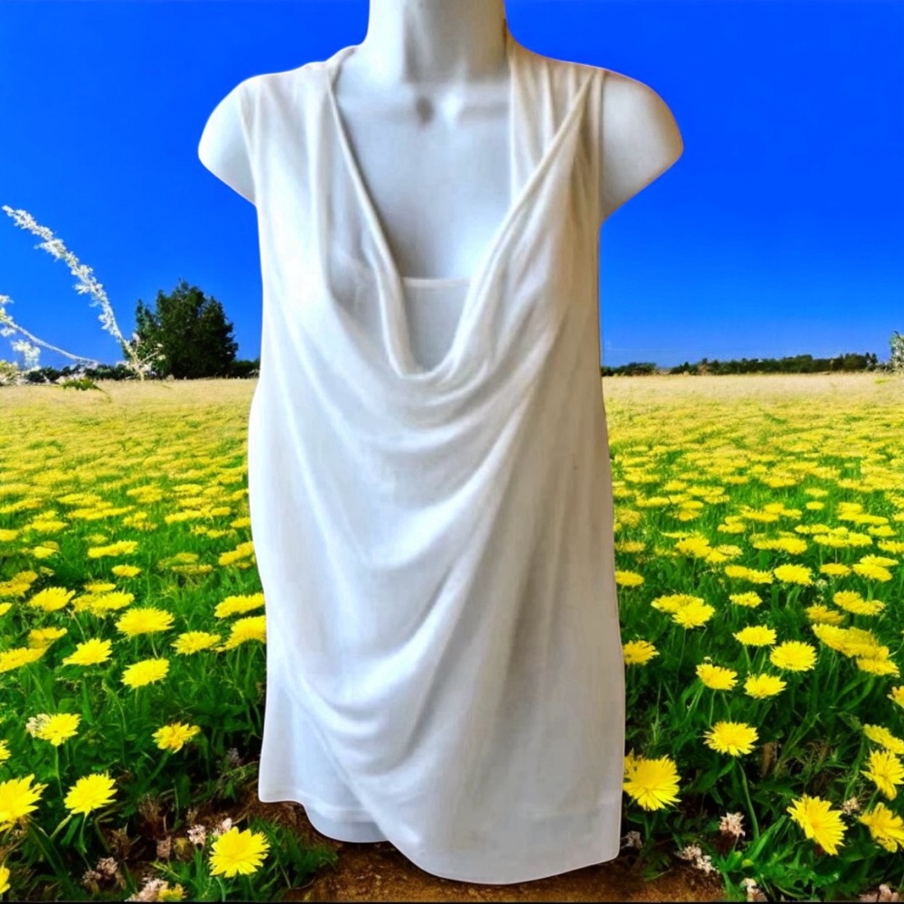 Anthropologie LiefNotes Ivory Sleeveless Tunic Top XS